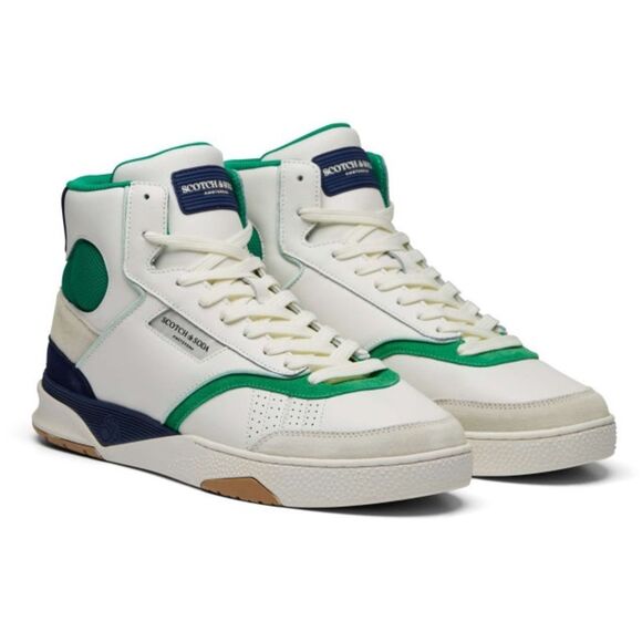 Scotch & Soda Court Cup Hi-Top Sneakers, White, New, Size EU 42 US 9 - Picture 2 of 16